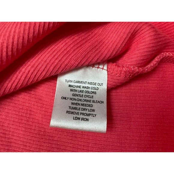 French Laundry Women’s Y2K Lace Trim Cami Pink Large Preppy 90’s Ribbed Layering - Picture 6 of 6